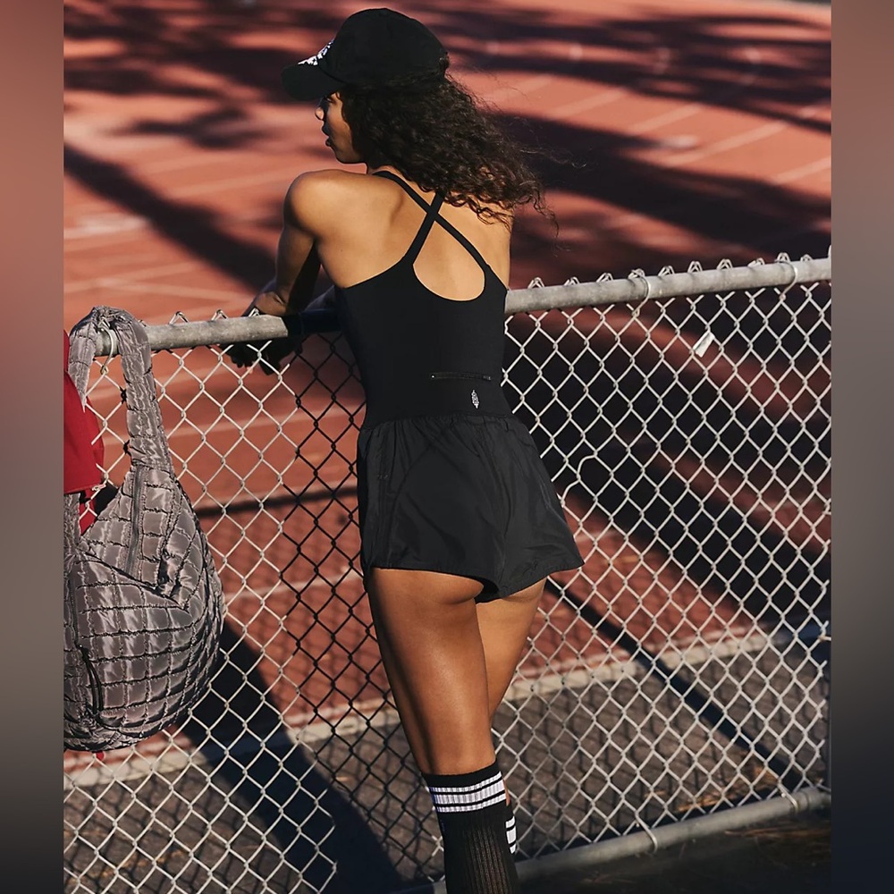 Free people movement romper righteous Runsie black womans NWOT - Picture 7 of 9